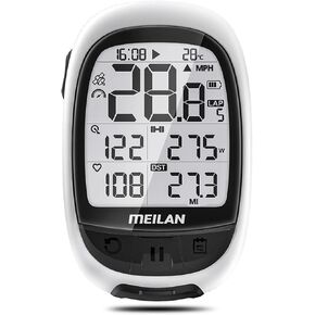 MEILAN جهاز كمبيوتر بيضاوي GPS للدراجة لاسلكي، بلوتوث ANT+ عداد مسافات للدراجة وعداد سرعة مقاوم للماء وقابل لإعادة الشحن للكمبيوتر مع شاشة LCD بإضاءة خلفية 2.4 بوصة يناسب جميع الدراجات في الهواء الطلق in Kuwait