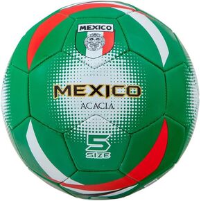ACACIA Mexico World Soccer Ball, Green/Red/White, Size 5