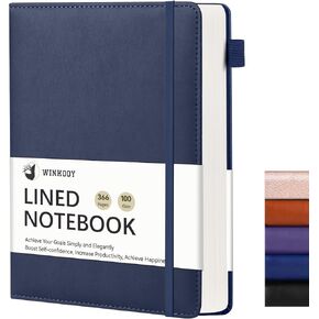 Lined Journal Notebook, 366 Pages, 100Gsm Leather Hardcover Journals for Writing Thick A5 College Ruled Classic Notebook with Pen Loop, Daily Journal for Women Men Travel Business Work Office in Kuwait