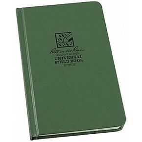 Rite In The Rain Weatherproof Hard Cover Notebook Black Cover, Universal Pattern (No. 770F), 7.5 x 4.75 x 0.625