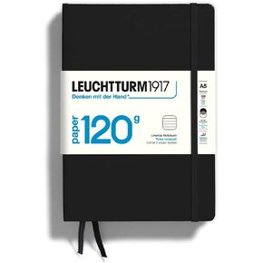 LEUCHTTURM1917-120G Special Edition - Medium A5 Dotted Hardcover Notebook (Black) - 203 Numbered Pages with 120gsm Paper