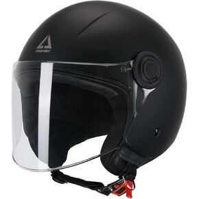 TRIANGLE Open Face Motorcycle Helmet 3/4 Half Helmets with Clear Visor for Men Women DOT Approved