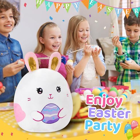 وسادة WEWILL أرنب عيد الفصح مقاس 15 بوصة مع آذان أرنب لطيفة وبيضة عيد الفصح - زميل لعب لطيف وأريكة/سرير ديكور هدية رائعة لعيد الفصح للأطفال الصغار الأولاد والبنات in Kuwait