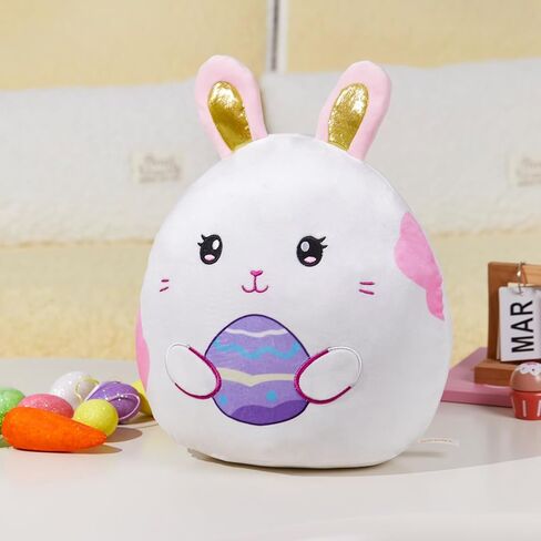وسادة WEWILL أرنب عيد الفصح مقاس 15 بوصة مع آذان أرنب لطيفة وبيضة عيد الفصح - زميل لعب لطيف وأريكة/سرير ديكور هدية رائعة لعيد الفصح للأطفال الصغار الأولاد والبنات in Kuwait