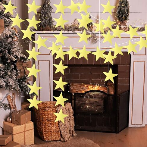 Gold Star Cutouts 24pcs Double Printed Glitter Paper Stars Confetti Cut Outs Decorations for Bulletin Board Wedding Party Supplies (Gold) (11in) in Saudi Arabia