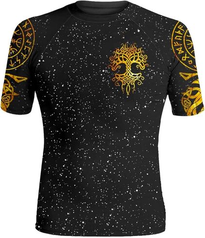 Ultra Soft Compression Shirt, Rash Guard Men Jiu Jitsu Short Sleeve Design 3D Viking MMA Compression Shirt in Saudi Arabia