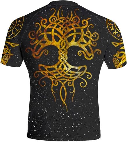 Ultra Soft Compression Shirt, Rash Guard Men Jiu Jitsu Short Sleeve Design 3D Viking MMA Compression Shirt in Saudi Arabia