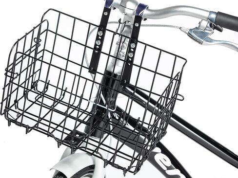 MEGHNA Bike Basket Metal Foldable Front Bicycle Basket Detachable Adjustable Height Iron Handlebar Basket Rear Bike Storage Basket no Liner Bag/with Liner Bag Waterproof Black Silver in Saudi Arabia