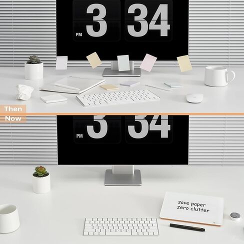 سبورة بيضاء زجاجية لسطح المكتب مع حامل خشبي قابل للعكس، لوحة بيضاء صغيرة، حامل سبورة بيضاء صغيرة قابلة للمسح الجاف للمكتب، مفكرة مكتبية قابلة لإعادة الاستخدام مقاس 9.5 بوصة × 6.7 بوصة للمنزل والمكتب، وتتضمن الملحقات، Yeoux in Saudi Arabia
