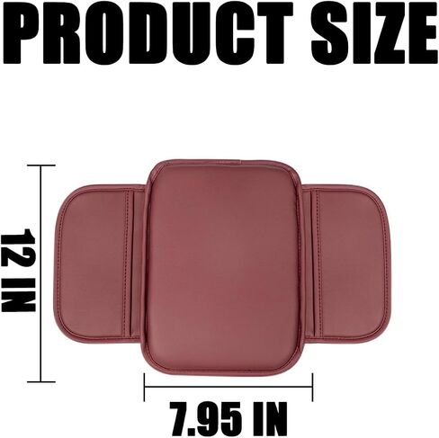 Car Armrest Box Mat, PU Leather Four Seasons Comfortable Breathable Waterproof Automotive Armrest Cover Center Console Cushion Protector, Universal for Most Vehicle, SUV, Truck, RV（Black） in Saudi Arabia