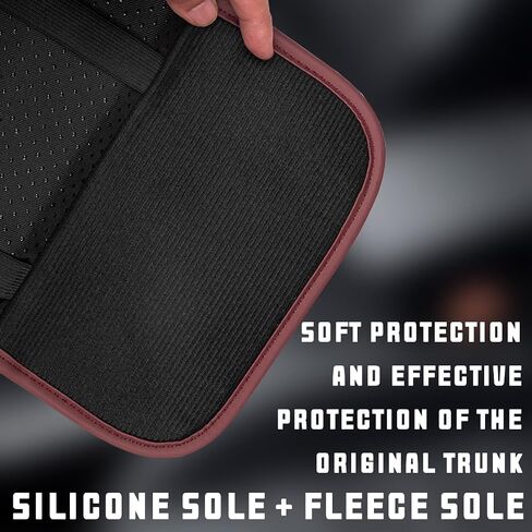 Car Armrest Box Mat, PU Leather Four Seasons Comfortable Breathable Waterproof Automotive Armrest Cover Center Console Cushion Protector, Universal for Most Vehicle, SUV, Truck, RV（Black） in Saudi Arabia