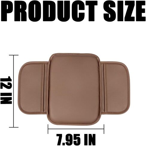 Car Armrest Box Mat, PU Leather Four Seasons Comfortable Breathable Waterproof Automotive Armrest Cover Center Console Cushion Protector, Universal for Most Vehicle, SUV, Truck, RV（Black） in Saudi Arabia