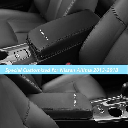 غطاء حماية لمسند ذراع السيارة من XITER، قطعة واحدة من وسادة جلدية لوحدة التحكم المركزية تناسب Nissan Altima 2019-2024، ملحقات داخلية لصندوق مسند ذراع وحدة التحكم المركزية (ألياف الكربون) in Kuwait