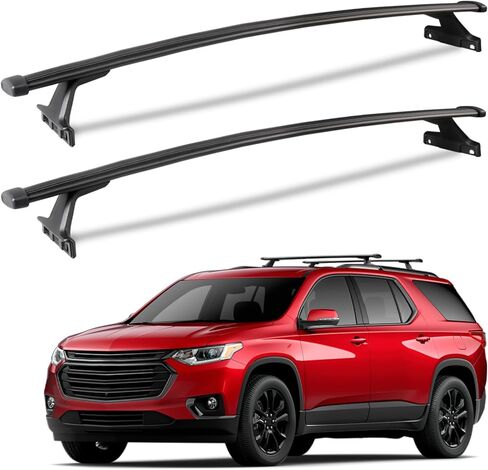 220lbs Roof Racks Cross Bars Fit for Chevrolet Chevy Traverse 2018 2019 2020 2021 (Not Fit for The 2022 Model), Heavy Duty Aluminum Crossbar Roof Rail Cargo Carrier Rooftop Car SUV Black Accessories in Kuwait