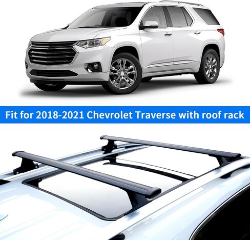 220lbs Roof Racks Cross Bars Fit for Chevrolet Chevy Traverse 2018 2019 2020 2021 (Not Fit for The 2022 Model), Heavy Duty Aluminum Crossbar Roof Rail Cargo Carrier Rooftop Car SUV Black Accessories in Kuwait