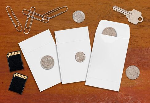 #1 Coin Envelopes - 500 Count with Gummed Seal - Small Envelopes 2.25x3.5 inch - White Money Envelopes for Coins, Seeds, Jewerly, Small Parts - Coin Collectioning Envelopes - 28lb Paper Seed Envelopes in Saudi Arabia