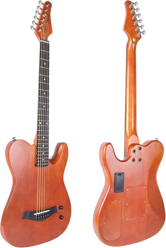 AKLOT جيتار صامت صوتي كهربائي جيتار شعبي 38 بوصة للمبتدئين ومتوسطي الحجم قابل للنقل صلب من سلسلة Rengas مع حزام حقيبة أزعج وملحقات كاملة in Kuwait