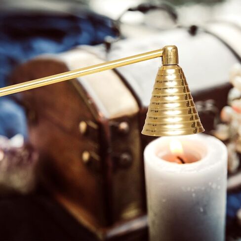 Shubhkart Candle Snuffer Candle Snuffer Extinguisher Polished Brass Wick Snuffer with Long Handle for Putting OutCandles Flame Aromatherapy Essentials Accessory for Candle Lovers in Saudi Arabia