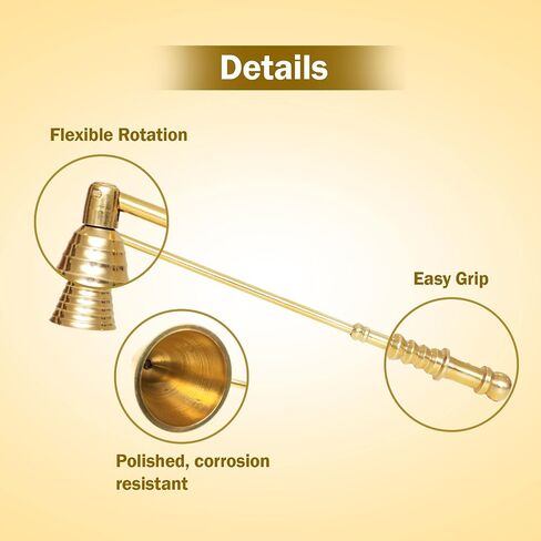 Shubhkart Candle Snuffer Candle Snuffer Extinguisher Polished Brass Wick Snuffer with Long Handle for Putting OutCandles Flame Aromatherapy Essentials Accessory for Candle Lovers in Saudi Arabia