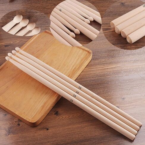 15 Paris Drum Sticks 5A, Classic America Maple Oval Wood Tip Drumsticks, Drum Sticks for Jazz Drum Electronic Drums, 30 Pieces in Kuwait