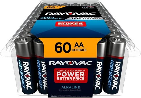 Rayovac AA Batteries, Double A Battery Alkaline, 60 Count in Saudi Arabia