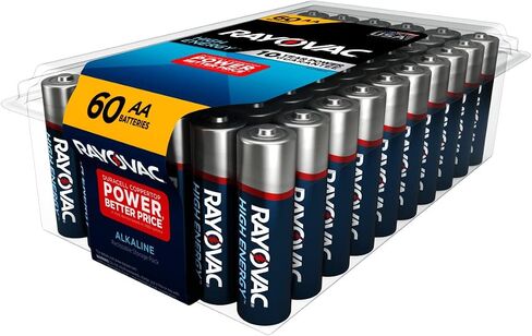 Rayovac AA Batteries, Double A Battery Alkaline, 60 Count in Saudi Arabia