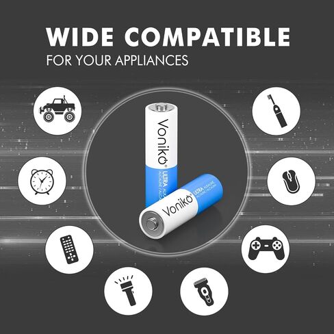 Voniko AA Batteries 12 Pack - 1.5V Alkaline Double A Batteries in Saudi Arabia