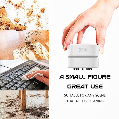 TRZLIFE Desk Vacuum Cleaner, Upgraded Mini Table Vacuum Improved Details Higher Suction More Durable Rechargeable Mini Vac Sucks up Tiny Items Crumbs Flakes for Desktop Drawer Countertop in Saudi Arabia