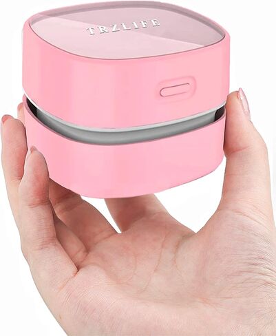 TRZLIFE Desk Vacuum Cleaner, Upgraded Mini Table Vacuum Improved Details Higher Suction More Durable Rechargeable Mini Vac Sucks up Tiny Items Crumbs Flakes for Desktop Drawer Countertop in Saudi Arabia