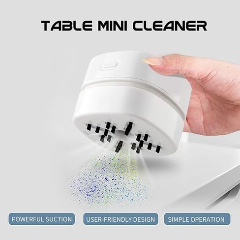 TRZLIFE Desk Vacuum Cleaner, Upgraded Mini Table Vacuum Improved Details Higher Suction More Durable Rechargeable Mini Vac Sucks up Tiny Items Crumbs Flakes for Desktop Drawer Countertop in Saudi Arabia