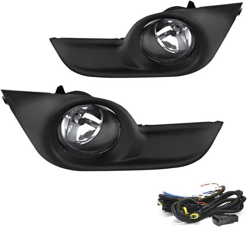 استبدال مصابيح الضباب للقيادة لسيارة Nissan Altima 2013 2014 2015 مع مصابيح هالوجين H11 12V 55W وإطار أسود من الكروم ومجموعة مفاتيح وأسلاك عالمية (عدسة شفافة) in Saudi Arabia