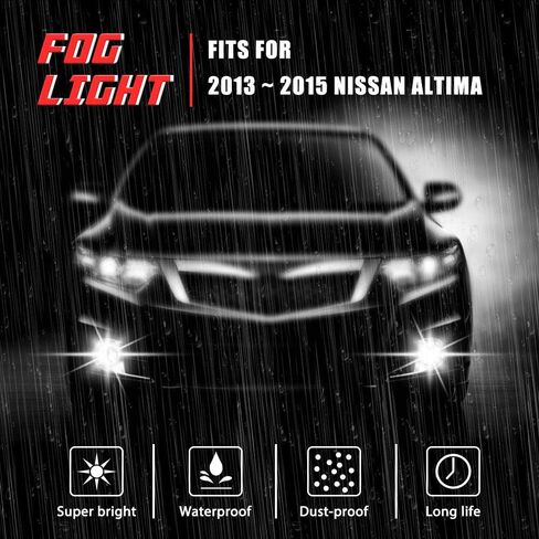 استبدال مصابيح الضباب للقيادة لسيارة Nissan Altima 2013 2014 2015 مع مصابيح هالوجين H11 12V 55W وإطار أسود من الكروم ومجموعة مفاتيح وأسلاك عالمية (عدسة شفافة) in Saudi Arabia