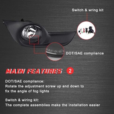 استبدال مصابيح الضباب للقيادة لسيارة Nissan Altima 2013 2014 2015 مع مصابيح هالوجين H11 12V 55W وإطار أسود من الكروم ومجموعة مفاتيح وأسلاك عالمية (عدسة شفافة) in Saudi Arabia