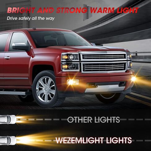Driving Fog Light Assembly Replacement For 2008-2014 Chevy Silverado 2007-2011 Avalanche 2007-2014 Suburban and Tahoe GMC Sierra/Yukon With H16 12V 19W Halogen Bulbs​(Clear Lens) in Kuwait