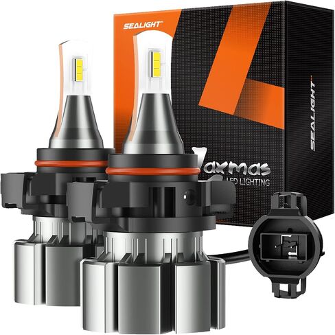 5202 مصابيح ضباب LED أو DRL، 6000 لومن 6000k 400% سطوع أبيض بديل ضوء الضباب للسيارات/الشاحنات، 5201 PS19W مصابيح ضباب خفيفة، غير قطبية، حزمة من 2 in Saudi Arabia