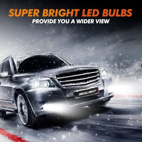 5202 مصابيح ضباب LED أو DRL، 6000 لومن 6000k 400% سطوع أبيض بديل ضوء الضباب للسيارات/الشاحنات، 5201 PS19W مصابيح ضباب خفيفة، غير قطبية، حزمة من 2 in Saudi Arabia