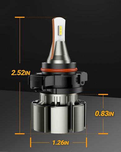 5202 مصابيح ضباب LED أو DRL، 6000 لومن 6000k 400% سطوع أبيض بديل ضوء الضباب للسيارات/الشاحنات، 5201 PS19W مصابيح ضباب خفيفة، غير قطبية، حزمة من 2 in Saudi Arabia