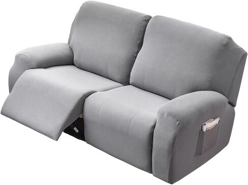 غطاء كرسي HAOYONG Loveseat 6 قطع من أغطية الأريكة القابلة للتمدد مع جيب وغطاء غير قابل للانزلاق مع أشرطة مرنة وواقي أثاث كرسي قابل للغسل in Kuwait