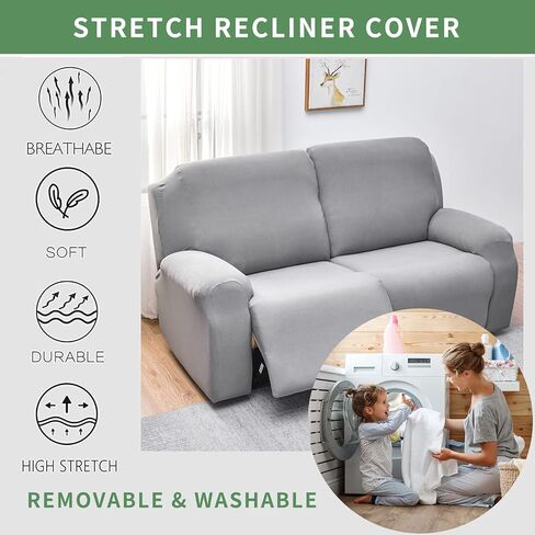 غطاء كرسي HAOYONG Loveseat 6 قطع من أغطية الأريكة القابلة للتمدد مع جيب وغطاء غير قابل للانزلاق مع أشرطة مرنة وواقي أثاث كرسي قابل للغسل in Kuwait
