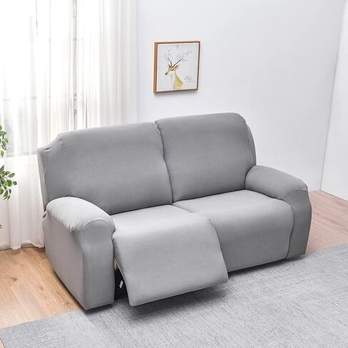 غطاء كرسي HAOYONG Loveseat 6 قطع من أغطية الأريكة القابلة للتمدد مع جيب وغطاء غير قابل للانزلاق مع أشرطة مرنة وواقي أثاث كرسي قابل للغسل in Kuwait