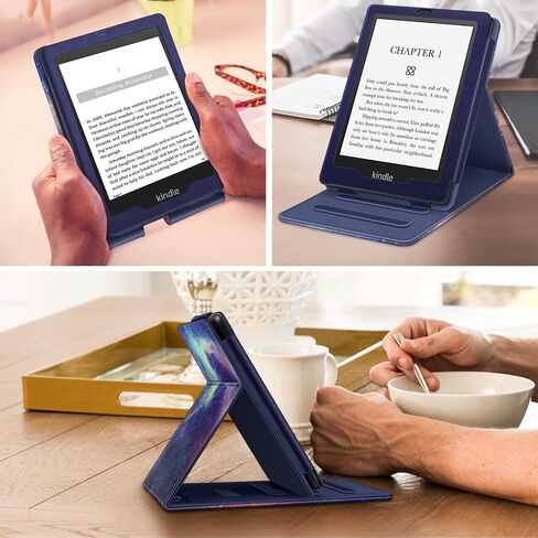 Fintie Flip Case for 6.8" Kindle Paperwhite (11th Generation-2021) and Kindle Paperwhite Signature Edition - Slim Fit Vertical Multi-Viewing Stand Cover with Auto Sleep/Wake, Black in Saudi Arabia