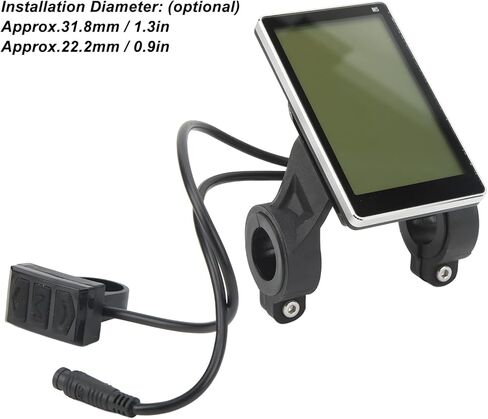 جهاز كمبيوتر لركوب الدراجات E-Scooter، لوحة عرض LCD M5 مع موصل مقاوم للماء 6Pin للسكوتر الكهربائي وضع العلامات الافتراضية 36 فولت (متوافق مع 24 فولت 48 فولت 60 فولت) in Saudi Arabia