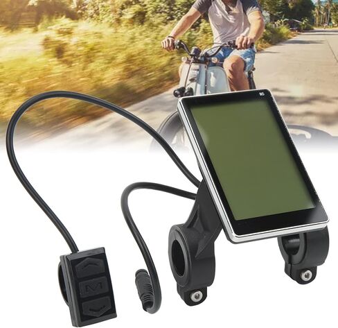 جهاز كمبيوتر لركوب الدراجات E-Scooter، لوحة عرض LCD M5 مع موصل مقاوم للماء 6Pin للسكوتر الكهربائي وضع العلامات الافتراضية 36 فولت (متوافق مع 24 فولت 48 فولت 60 فولت) in Saudi Arabia