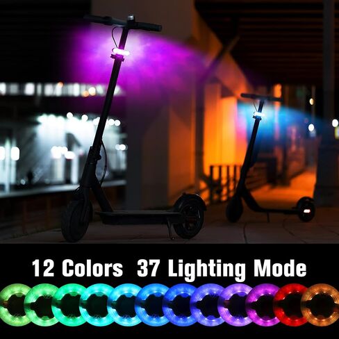Bike Wheel Hub Light for Kids, Balance Bike Light, 12 Colors 37 Mode, Touch Button, Vibration Sense Switch, Safety Warning Decoration for Night Riding, Stocking Stuffer, Pack 2 in Saudi Arabia