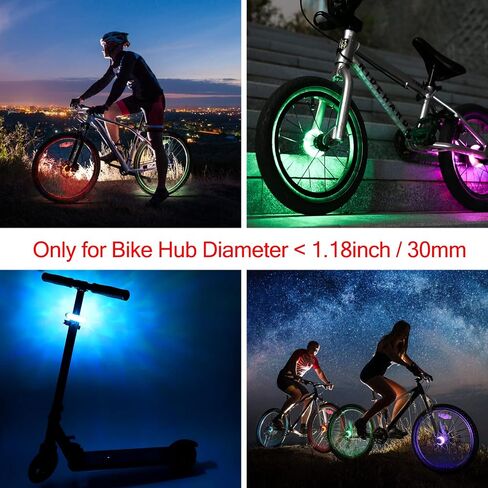 Bike Wheel Hub Light for Kids, Balance Bike Light, 12 Colors 37 Mode, Touch Button, Vibration Sense Switch, Safety Warning Decoration for Night Riding, Stocking Stuffer, Pack 2 in Saudi Arabia
