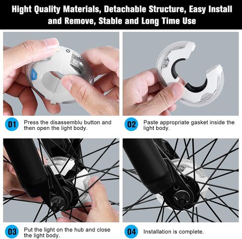 Bike Wheel Hub Light for Kids, Balance Bike Light, 12 Colors 37 Mode, Touch Button, Vibration Sense Switch, Safety Warning Decoration for Night Riding, Stocking Stuffer, Pack 2 in Saudi Arabia