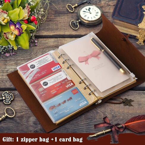 دفتر يوميات جلدي من OMEYA، مخطط مذكرات كتابة يوميات قابل لإعادة الملء للنساء والفتيات (أزرق، A5-9.3 بوصة × 6.3 بوصة) in Saudi Arabia