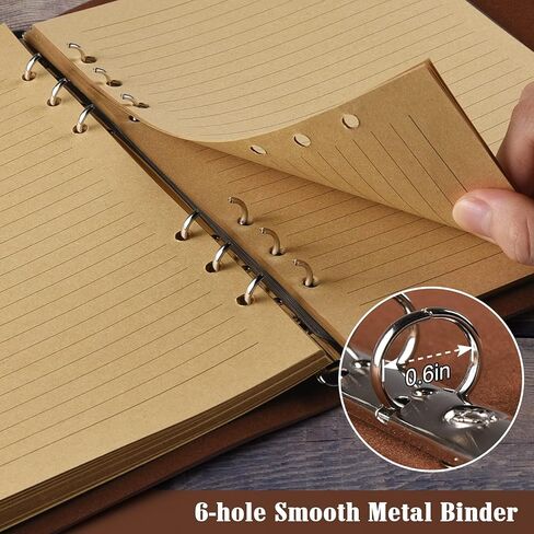 OMEYA Leather Journal Notebook, Refillable Writing Journal Diary Planner for Women Girls (Blue, A5-9.3''×6.3'') in Kuwait