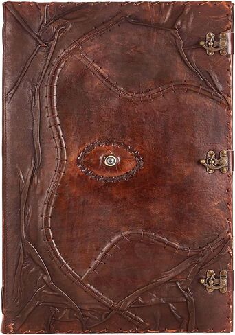 TUZECH Cutomizable Hocus Pocus Book of Spells، مجلة جلدية، مجلة العين الثالثة، حافة سطح الورق، مجلة Grimoire، كتاب عتيق من الظلال، سبعة شقرا، تعويذة عتيقة، مشبك قفل، دفتر ساحرة (5 × 7) in Kuwait