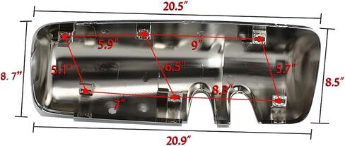 Door Mirror Covers Left Driver Side&Right Passenger Side for Kenworth T680 T880 (Chrome) in Kuwait